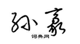 梁錦英孫豪草書個性簽名怎么寫