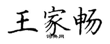 丁謙王家暢楷書個性簽名怎么寫