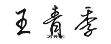 駱恆光王青季行書個性簽名怎么寫