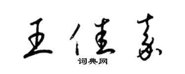 梁錦英王佳嘉草書個性簽名怎么寫