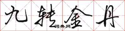 駱恆光九轉金丹行書怎么寫