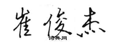 駱恆光崔俊傑行書個性簽名怎么寫