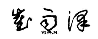 朱錫榮崔雨澤草書個性簽名怎么寫