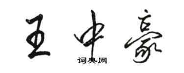 駱恆光王中豪行書個性簽名怎么寫