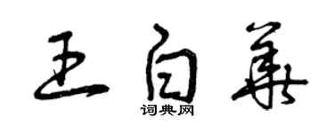 曾慶福王白華草書個性簽名怎么寫