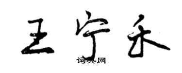 曾慶福王寧禾行書個性簽名怎么寫