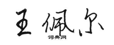 駱恆光王佩爾行書個性簽名怎么寫