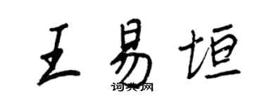 王正良王易垣行書個性簽名怎么寫