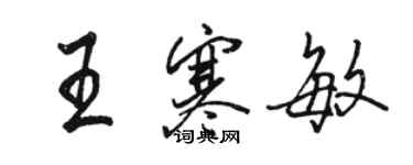 駱恆光王寒敏行書個性簽名怎么寫