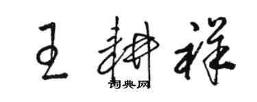 駱恆光王耕祥草書個性簽名怎么寫