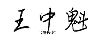 王正良王中魁行書個性簽名怎么寫