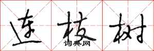 段相林連枝樹行書怎么寫