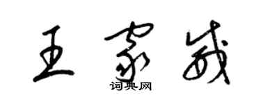 梁錦英王家威草書個性簽名怎么寫