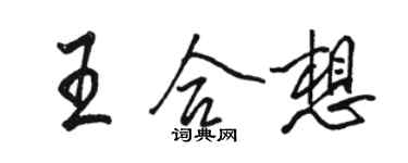 駱恆光王合想行書個性簽名怎么寫