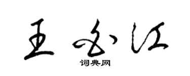 梁錦英王白江草書個性簽名怎么寫