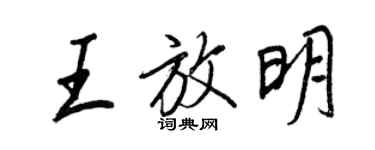 王正良王放明行書個性簽名怎么寫