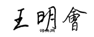 王正良王明會行書個性簽名怎么寫