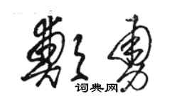 駱恆光鄭勇草書個性簽名怎么寫