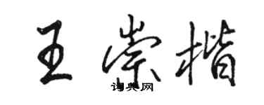 駱恆光王崇楷行書個性簽名怎么寫