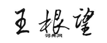 駱恆光王根望行書個性簽名怎么寫