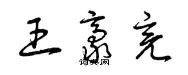 曾慶福王豪亮草書個性簽名怎么寫