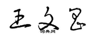 曾慶福王文昌草書個性簽名怎么寫