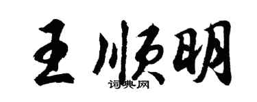 胡問遂王順明行書個性簽名怎么寫
