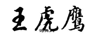 胡問遂王虎鷹行書個性簽名怎么寫