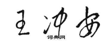 駱恆光王沖安草書個性簽名怎么寫