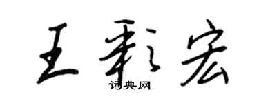 王正良王彩宏行書個性簽名怎么寫