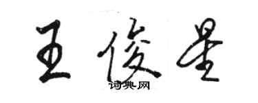 駱恆光王俊星行書個性簽名怎么寫