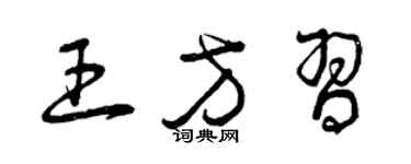 曾慶福王方習草書個性簽名怎么寫