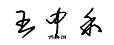 朱錫榮王中禾草書個性簽名怎么寫