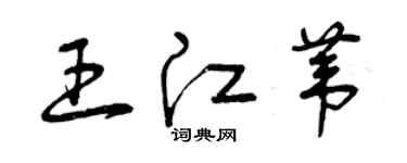 曾慶福王江葦草書個性簽名怎么寫