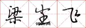段相林梁塵飛行書怎么寫