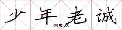 袁強少年老誠楷書怎么寫