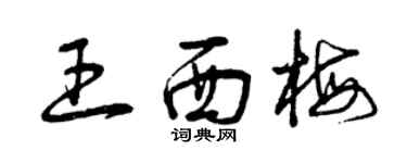 曾慶福王西梅草書個性簽名怎么寫