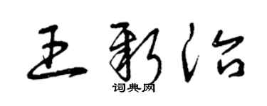 曾慶福王新治草書個性簽名怎么寫