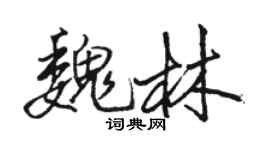 駱恆光魏林行書個性簽名怎么寫