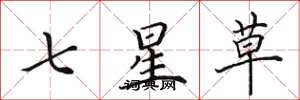 田英章七星草楷書怎么寫