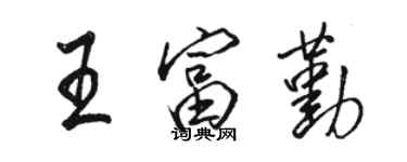 駱恆光王富勤行書個性簽名怎么寫