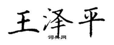 丁謙王澤平楷書個性簽名怎么寫