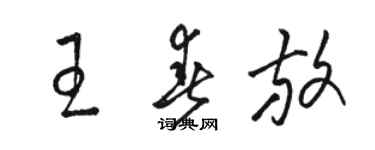 駱恆光王春放草書個性簽名怎么寫