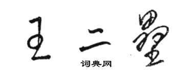 駱恆光王二壘草書個性簽名怎么寫