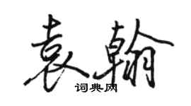 駱恆光袁翰行書個性簽名怎么寫