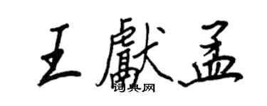 王正良王獻孟行書個性簽名怎么寫