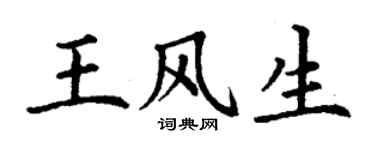 丁謙王風生楷書個性簽名怎么寫