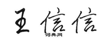 駱恆光王信信行書個性簽名怎么寫