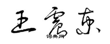 曾慶福王震京草書個性簽名怎么寫