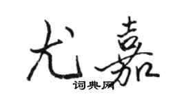 駱恆光尤嘉行書個性簽名怎么寫